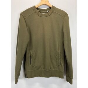 Reign Storm Sweater Mens Small Sweatshirt Olive Side Zip Long Sleeve Pullover
